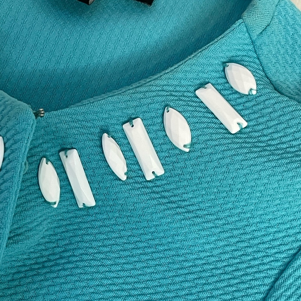 Perceptions Turquoise Petite Open Front Bolero Bl… - image 8